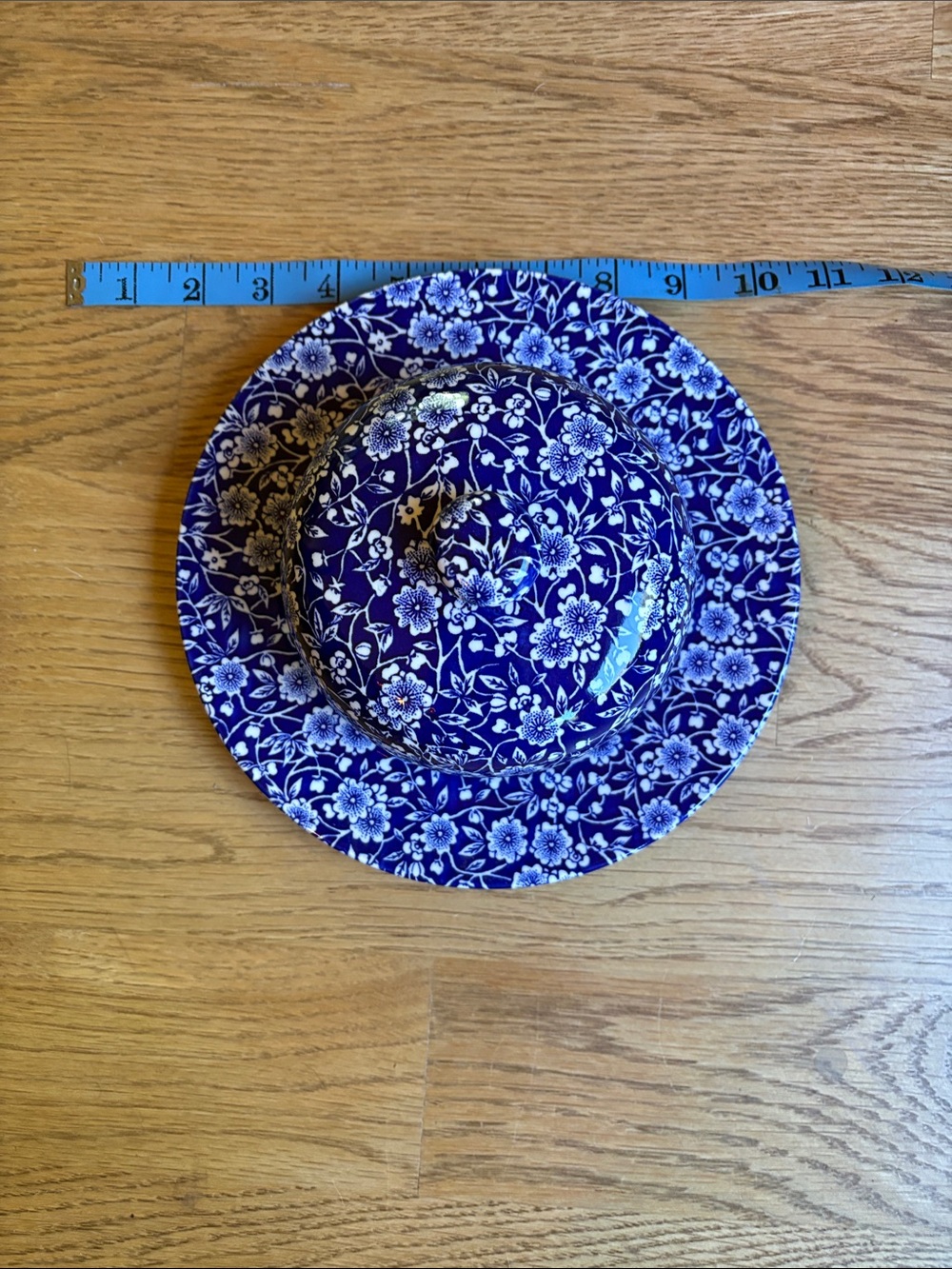 Blue Floral Covered Cheese Plate - Elegant Table Accent